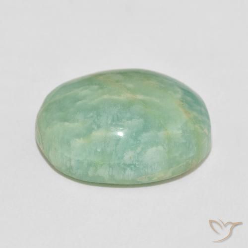 Amazzonite Verde mare chiaro naturale da 16.47 ct, Ovale, Opaco
