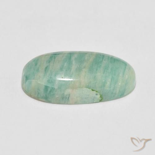 Amazzonite Verde mare chiaro naturale da 7.77 ct, Ovale, Opaco