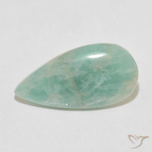 11.83ct Naturale Verde chiaro Amazzonite, Forma a pera, Opaco