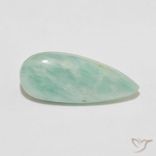 Amazzonite Verde mare chiaro naturale da 5.27 ct, Forma a pera, Opaco