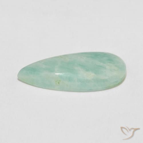 Amazzonite Verde mare chiaro naturale da 5.27 ct, Forma a pera, Opaco