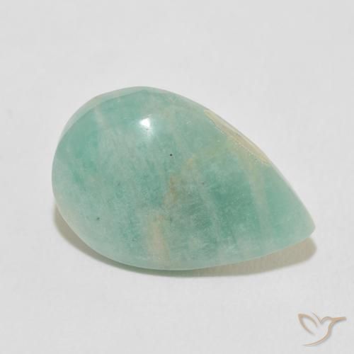 Amazzonite Verde mare chiaro naturale da 8.10 ct, Forma a pera, Opaco