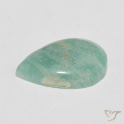 Amazzonite Verde mare chiaro naturale da 8.10 ct, Forma a pera, Opaco