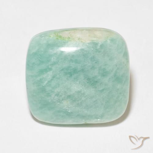 17.43ct Naturale Verde bluastro chiaro Amazzonite, Cuscino, Opaco