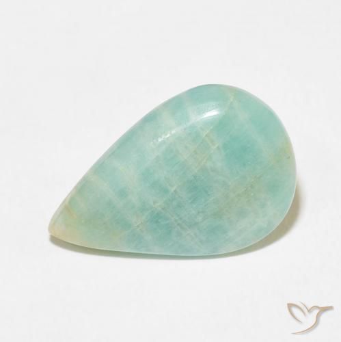 6.96ct Naturale Verde mare chiaro Amazzonite, Forma a pera, Opaco
