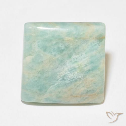 18.64ct Naturale Verde muschio chiaro Amazzonite, Quadrato, Opaco