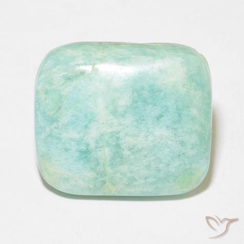 25.18ct Naturale Verde chiaro Amazzonite, Cuscino, Opaco