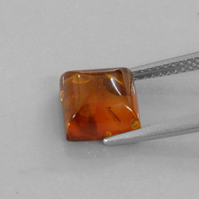 Ambra naturale arancione da 1,23 ct, trasparente, trasparente/traslucido