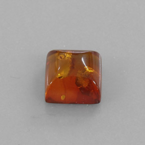 Ambra naturale arancione da 1,23 ct, trasparente, trasparente/traslucido
