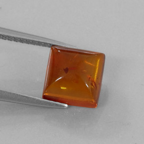 Ambra naturale arancione da 1,23 ct, trasparente, trasparente/traslucido