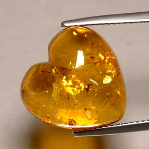 Ambra naturale arancione da 5,82 ct, trasparente, trasparente/traslucido