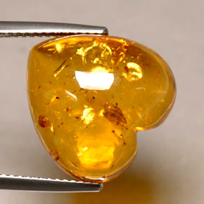 Ambra naturale arancione da 5,82 ct, trasparente, trasparente/traslucido