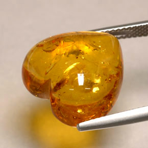 Ambra naturale arancione da 5,82 ct, trasparente, trasparente/traslucido