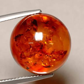 Ambra naturale arancione da 6,16 ct, trasparente, trasparente/traslucido