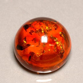 Ambra naturale arancione da 6,16 ct, trasparente, trasparente/traslucido