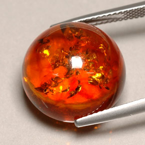 Ambra naturale arancione da 6,16 ct, trasparente, trasparente/traslucido