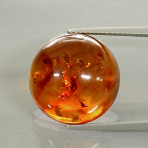 Ambra naturale arancione da 6,06 ct, trasparente, trasparente/traslucido