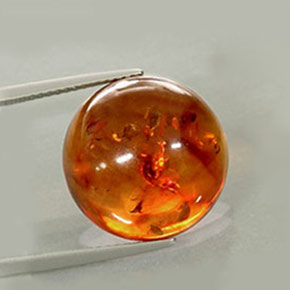 Ambra naturale arancione da 6,06 ct, trasparente, trasparente/traslucido