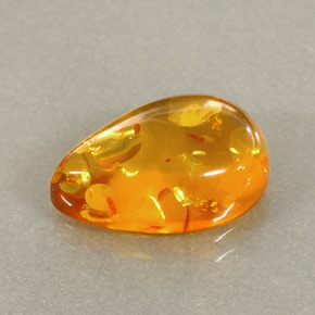Ambra naturale arancione da 2,41 ct, trasparente, trasparente/traslucido