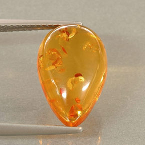 Ambra naturale arancione da 2,41 ct, trasparente, trasparente/traslucido
