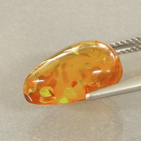 Ambra naturale arancione da 2,41 ct, trasparente, trasparente/traslucido