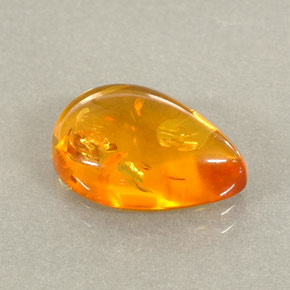 Ambra naturale arancione da 2,21 ct, trasparente, trasparente/traslucido
