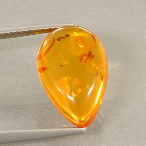 Ambra naturale arancione da 2,21 ct, trasparente, trasparente/traslucido