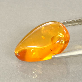 Ambra naturale arancione da 2,21 ct, trasparente, trasparente/traslucido