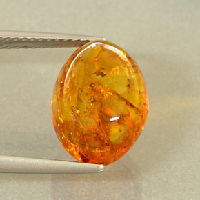 Ambra naturale arancione da 2,29 ct, trasparente, trasparente/traslucido