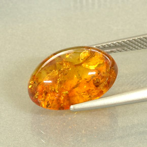 Ambra naturale arancione da 2,29 ct, trasparente, trasparente/traslucido