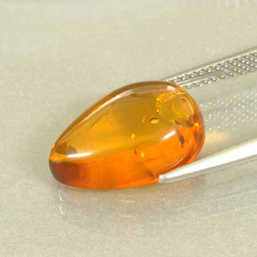 Ambra naturale arancione da 2,56 ct, trasparente, trasparente/traslucido