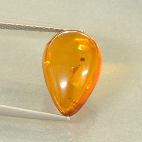 Ambra naturale arancione da 2,56 ct, trasparente, trasparente/traslucido