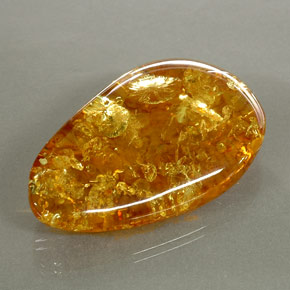 Ambra naturale arancione da 30,46 ct, trasparente, trasparente/traslucido