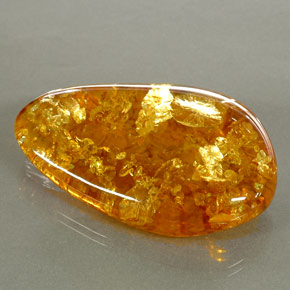 Ambra naturale arancione da 30,46 ct, trasparente, trasparente/traslucido