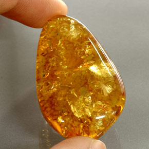 Ambra naturale arancione da 30,46 ct, trasparente, trasparente/traslucido