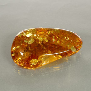Ambra naturale arancione da 34,34 ct, trasparente, trasparente/traslucido