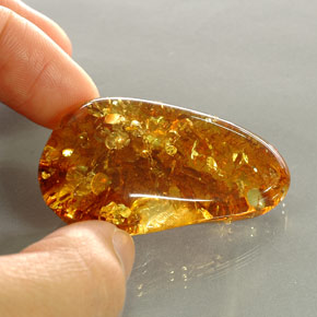 Ambra naturale arancione da 34,34 ct, trasparente, trasparente/traslucido