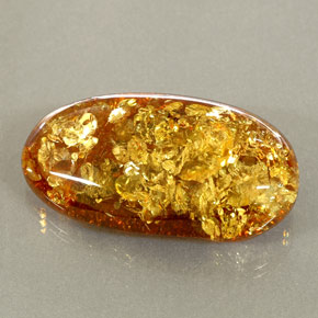 Ambra naturale arancione da 25,46 ct, trasparente, trasparente/traslucido