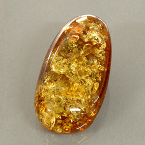 Ambra naturale arancione da 25,46 ct, trasparente, trasparente/traslucido