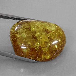 Ambra naturale arancione da 25,63 ct, trasparente, trasparente/traslucido