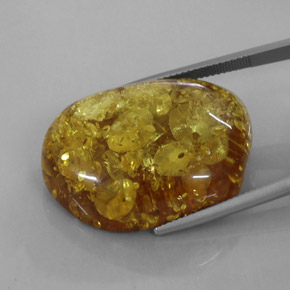 Ambra naturale arancione da 25,63 ct, trasparente, trasparente/traslucido