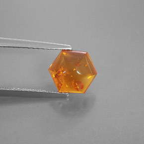 Ambra naturale arancione da 0,83 ct, trasparente, trasparente/traslucido