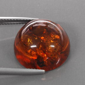 Ambra naturale arancione da 6,16 ct, trasparente, trasparente/traslucido