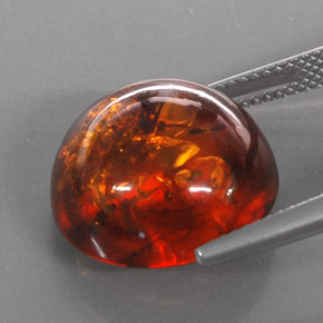 Ambra naturale arancione da 6,16 ct, trasparente, trasparente/traslucido