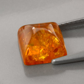 Ambra naturale arancione da 1,21 ct, trasparente, trasparente/traslucido