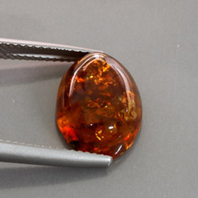 Ambra naturale arancione da 2,13 ct, trasparente, trasparente/traslucido