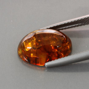 Ambra naturale arancione da 2,13 ct, trasparente, trasparente/traslucido