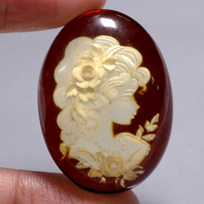 Ambra naturale arancione da 25,28 ct, trasparente, trasparente/traslucido