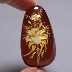 Ambra naturale marrone da 28,54 ct, trasparente, trasparente/traslucido