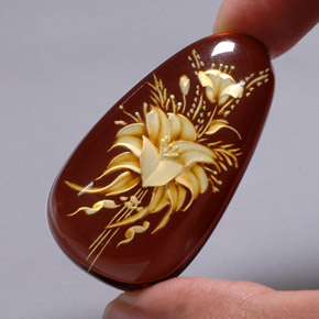 Ambra naturale marrone da 28,54 ct, trasparente, trasparente/traslucido